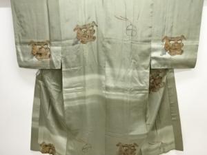 アンティーク　獅子舞模様男物長襦袢